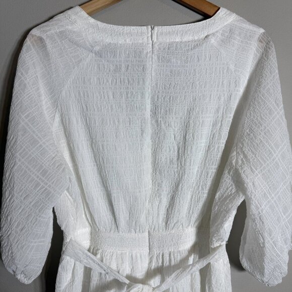 Petal + Pup Quinnie Balloon Sleeve Mini Dress Women's Large White Party Bridal - Picture 11 of 14